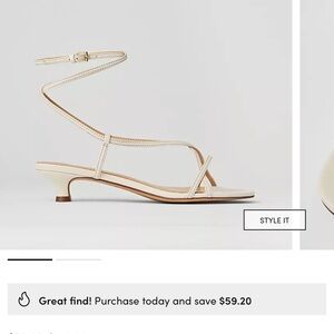 Ann Taylor Cream strap kitten sandals